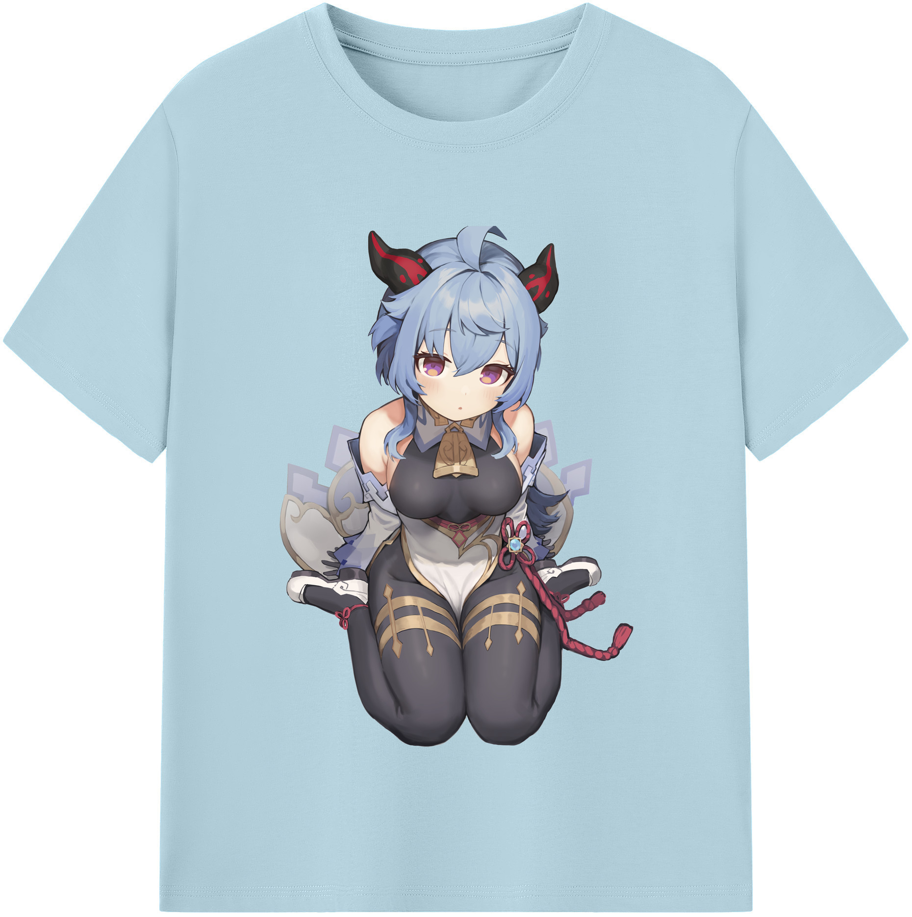 げんし神 甘雨 かんう genshin Ganyu 綿100％半袖Tシャツ（フロントプリント）